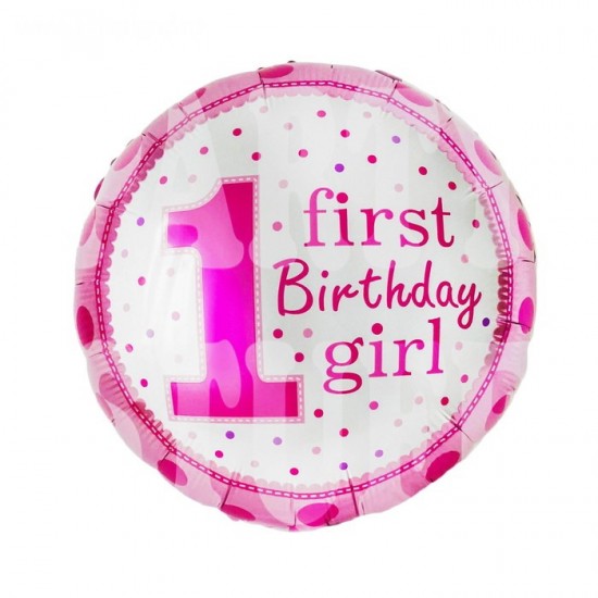 Balons ar folliju First Birthday Girl 18